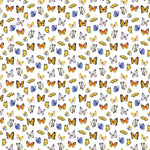 Clothworks Fabric Sunflower Bouquets Gingham Fabric Packed Flowers in Dark Blue or White By the Yard