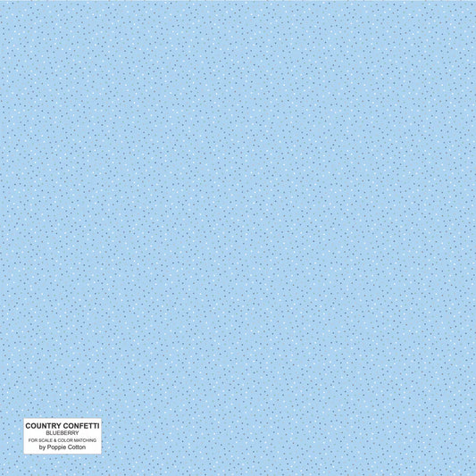 Country Confetti -Blueberry Blue Blender Fabric Yardage