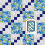 Fabric Café Quilt Kit Dolphins with Pixel Dove & Swirl Navy City Lights by Fabric Café Dolphin Nursery Quilt Kit, Under the Sea Quilt Kit