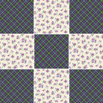 Fabric Café Quilt Kit Nine Plus One by Fabric Café Quilt Kit with Purple Floral and Plaid fabric