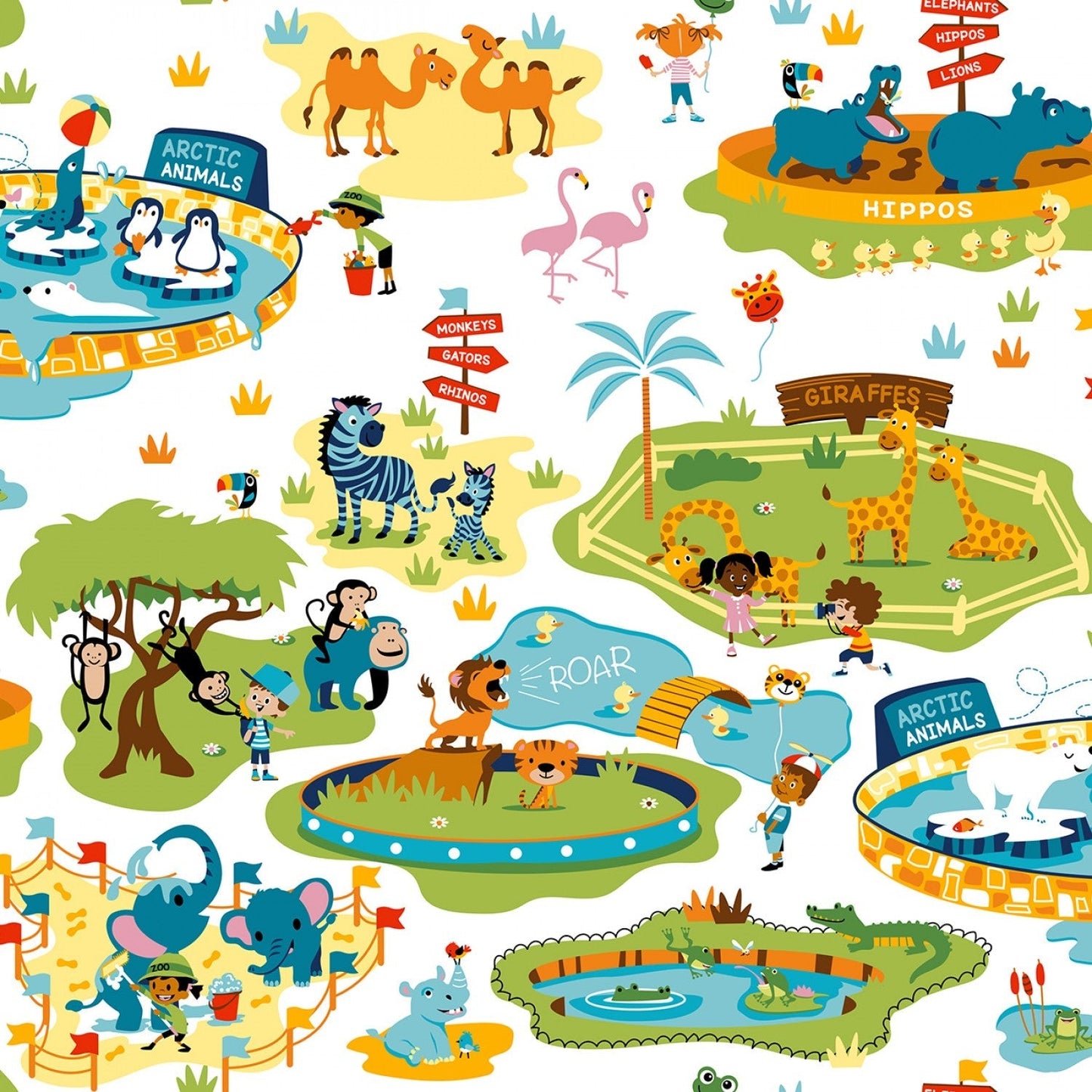 Freckle & Lollie Zooville Cotton Fabric from Freckle & Lollie by Shawn Wallace 13 fabric collection