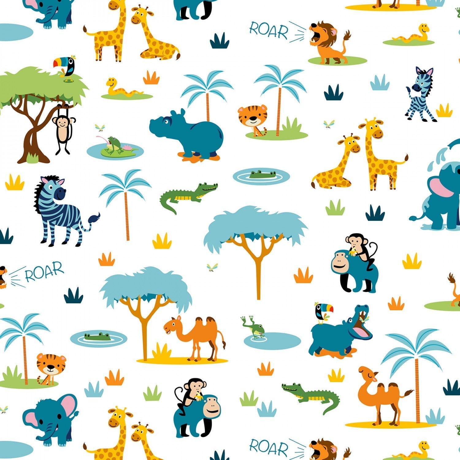 Freckle & Lollie Zooville Cotton Fabric from Freckle & Lollie by Shawn Wallace 13 fabric collection