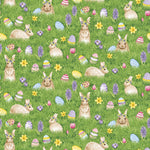 Henry Glass fabric bundle FQ Bundle (20) Hoppy Hunting FQ Bundle (20 pcs) of Easter Egg and Easter Bunny Fabric