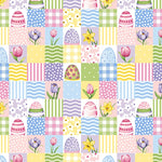 Henry Glass fabric bundle FQ Bundle (20) Hoppy Hunting FQ Bundle (20 pcs) of Easter Egg and Easter Bunny Fabric