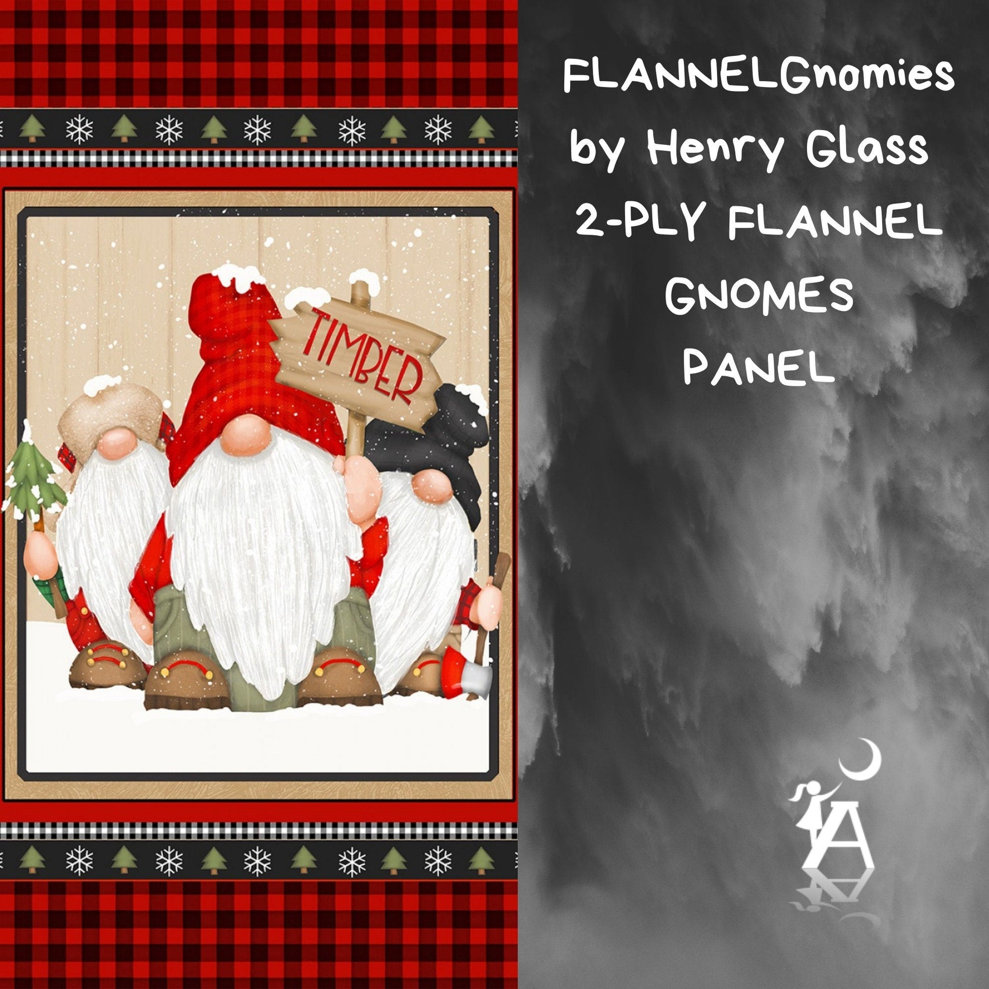 Gnome for Christmas FLANNEL 10 Inch Squares Riley Blake