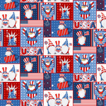 Henry Glass Fabric Gnome of the Brave Patchwork Patriotic Cotton Fabric Gnome Fabric By the Yard