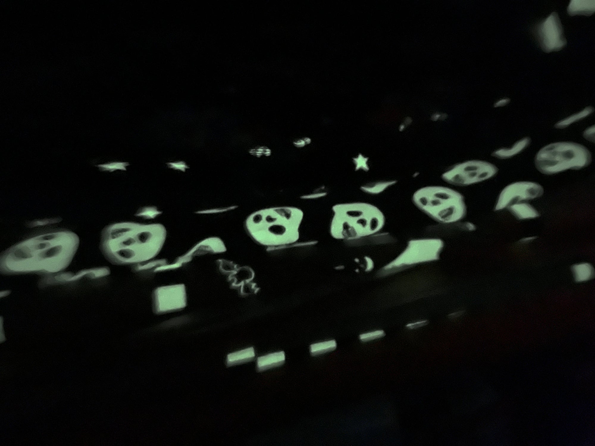 henry glass Fabric Halloween Glow in the Dark Spooky Mask Fabric