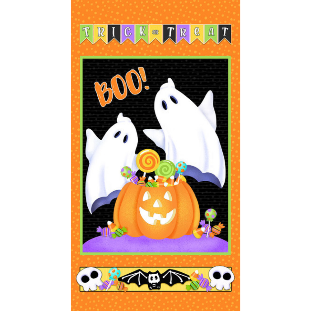 henry glass Fabric Halloween Sparkle & Glow in the Dark Fabric Bundle with Boo Panel by Henry Glass