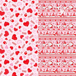 Henry Glass Gnomie Love Gnome Valentine's Day Fabric - Patchwork Cheater Quilt Cotton Fabric by the Yard