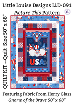 Henry Glass Quilt Kit Patriotic Gnome of the Brave Easy DIY Beginner QUILT KIT with Henry Glass Fabric with Picture This Pattern