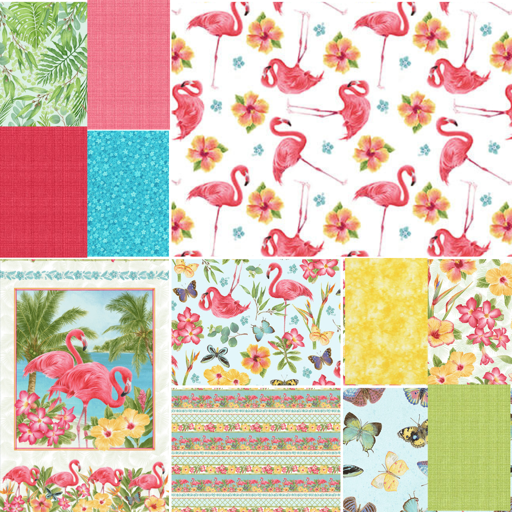 Henry Glass Quilt Kit Pink Paradise Flamingo QUILT KIT Flamingo Fabric by Henry Glass