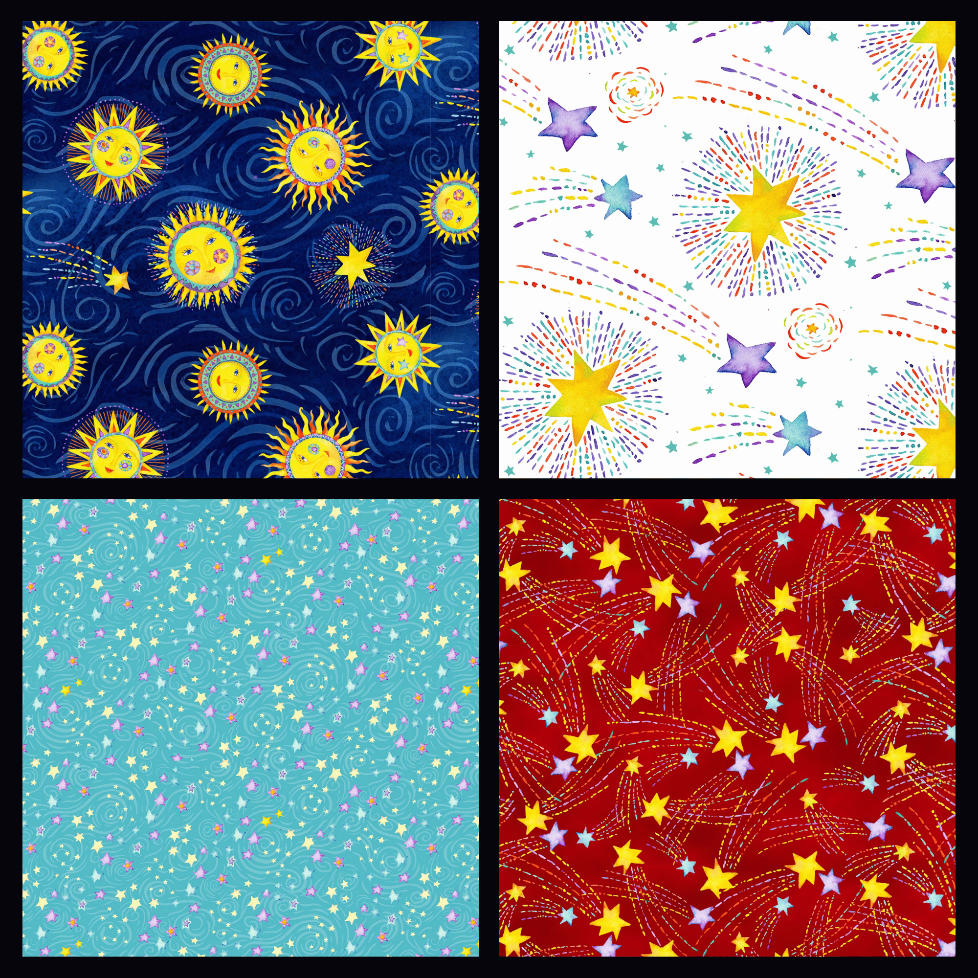 Henry Glass Quilt Kit QUILT KIT Stay Wild Moon Child by Henry Glass with Kwik Shifted Blocks beginner quilt pattern with free panel gift, Celestial Nursery Fabric