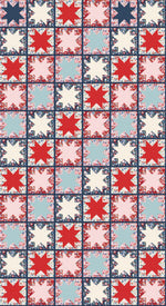 Hip Hip Hooray Liberty Star Quilt Multi Cheater Print Cotton Fabric by the Yard