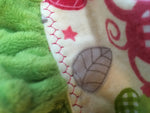 Reversible Shannon Cuddle® Lovey Blanket with Minky Ruffle, Personalized Baby Gift