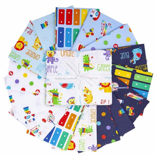 Fisher Price Let's Play Discontinued FQ Precuts cotton fabric bundle