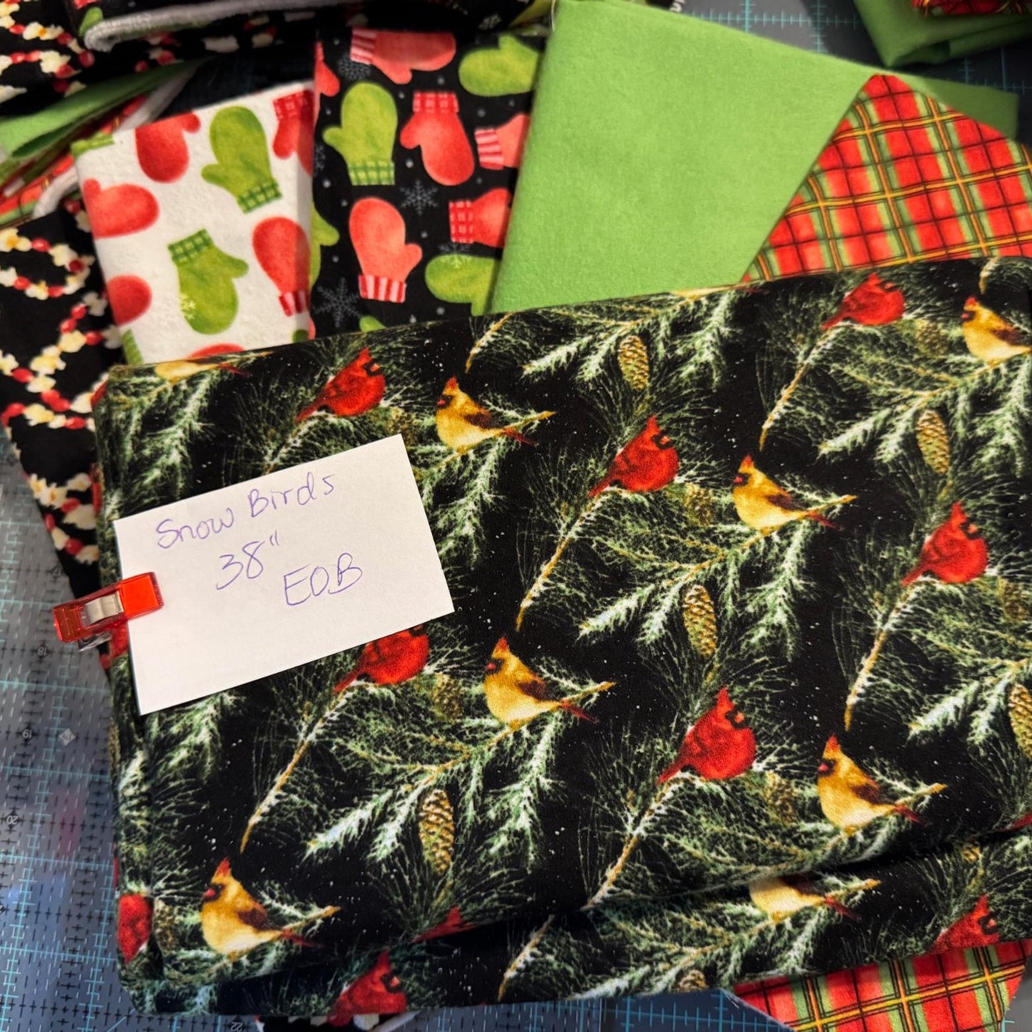 Flannel Snow Birds Remnants & Block PANEL bundle - Henry Glass Snow Bird Collection