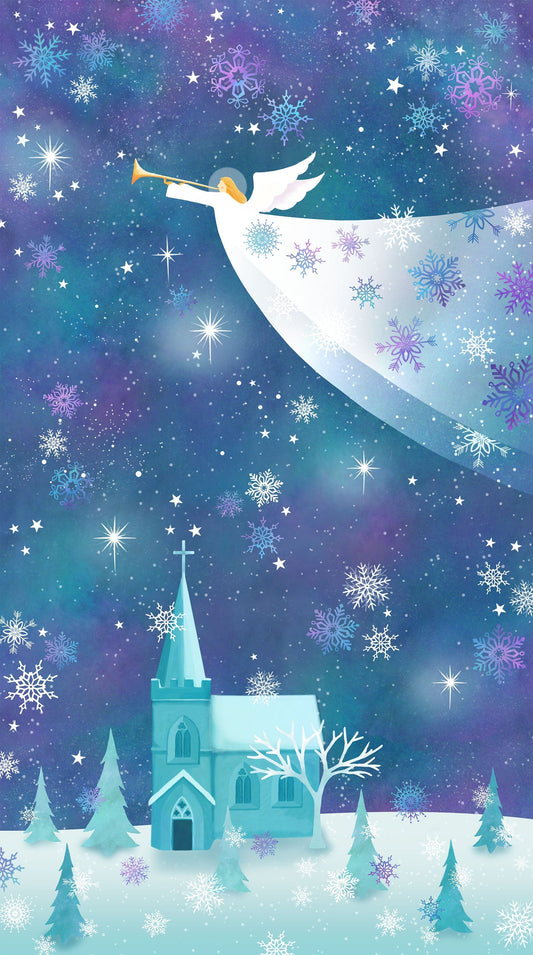 Northcott Fabric by the Yard Angels on High Light Teal Multi (DP25356-62)
