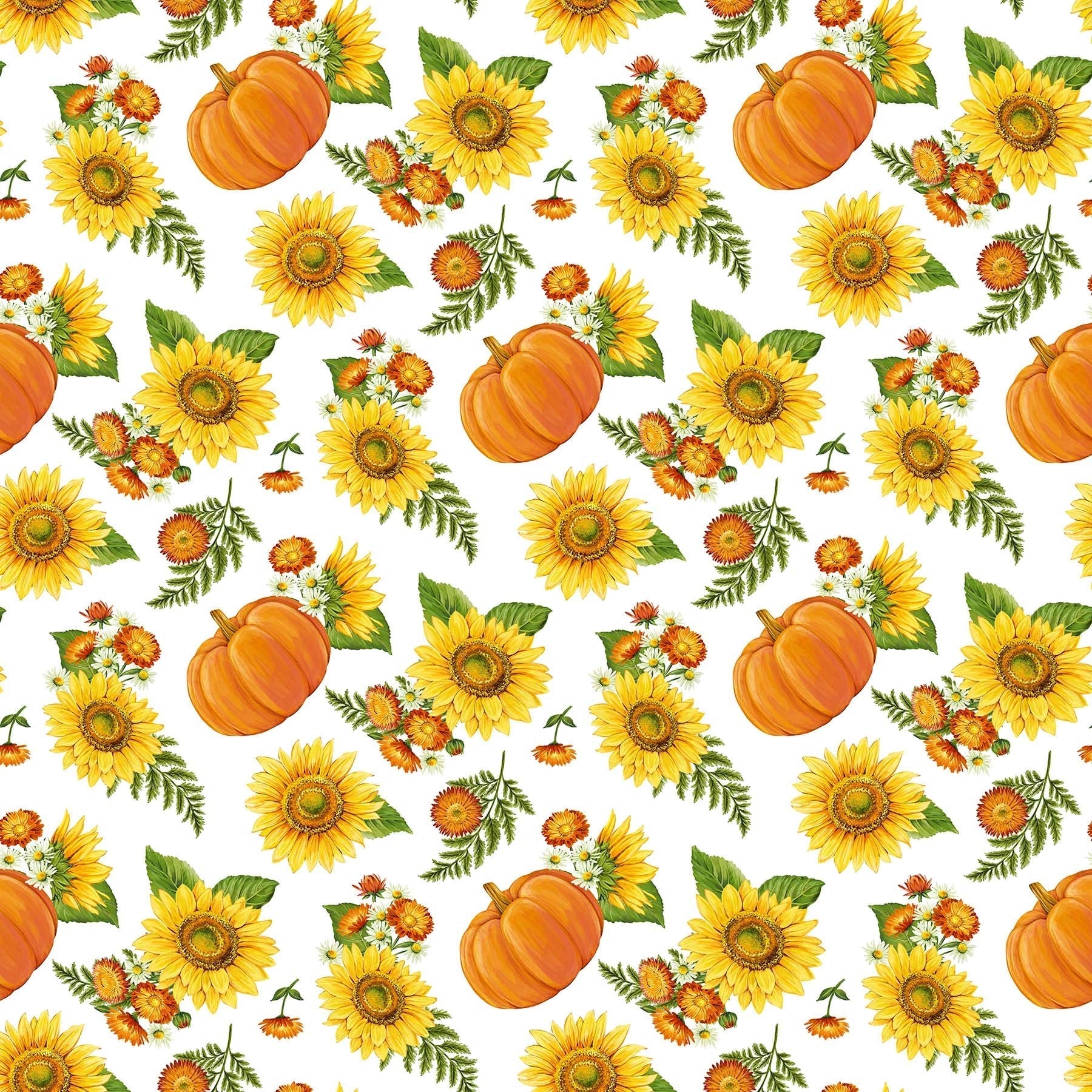 Northcott Fabric Panel Sunshine Harvest Packed Sunflower Floral Cotton 25456-78