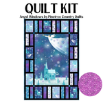 Northcott Fabrics Quilt Kit QUILT KIT w/2 yds bk FUCHSIA snowflakes Angel Windows PANEL QUILT KIT with Angels On High Cotton Fabric