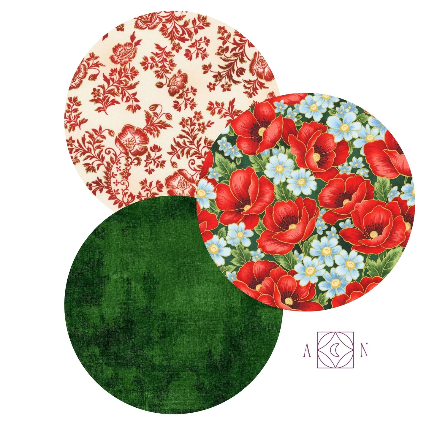 Poppy Hill Scarlet Forest – 3 Yard Quilt Fabric Bundle | Angels Neverland Exclusive