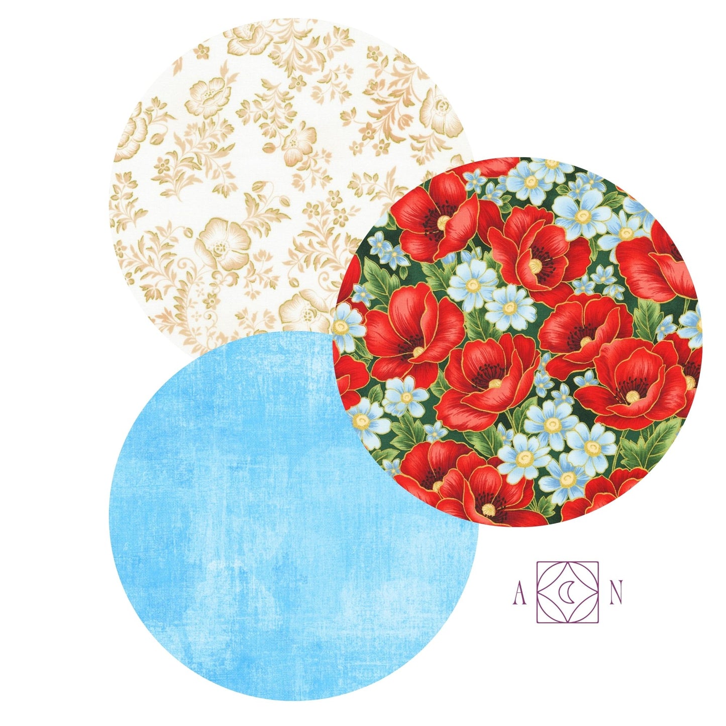 Poppy Hill Bluebell Garden – 3 Yard Quilt Fabric Bundle | Angels Neverland Exclusive