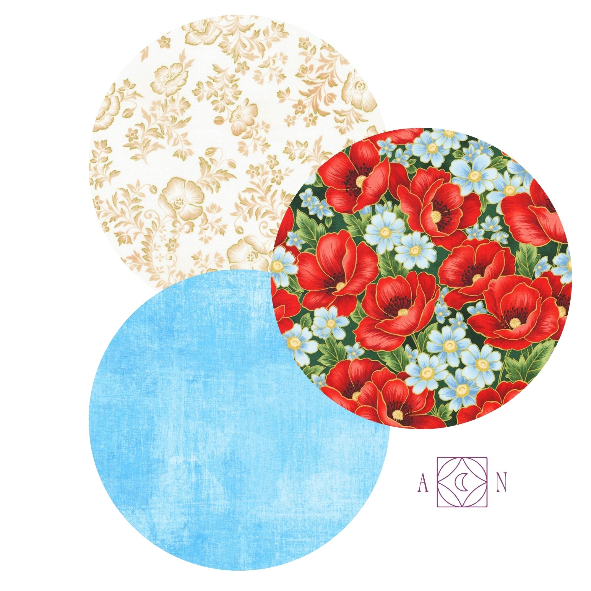 Poppy Hill Bluebell Garden – 3 Yard Quilt Fabric Bundle | Angels Neverland Exclusive