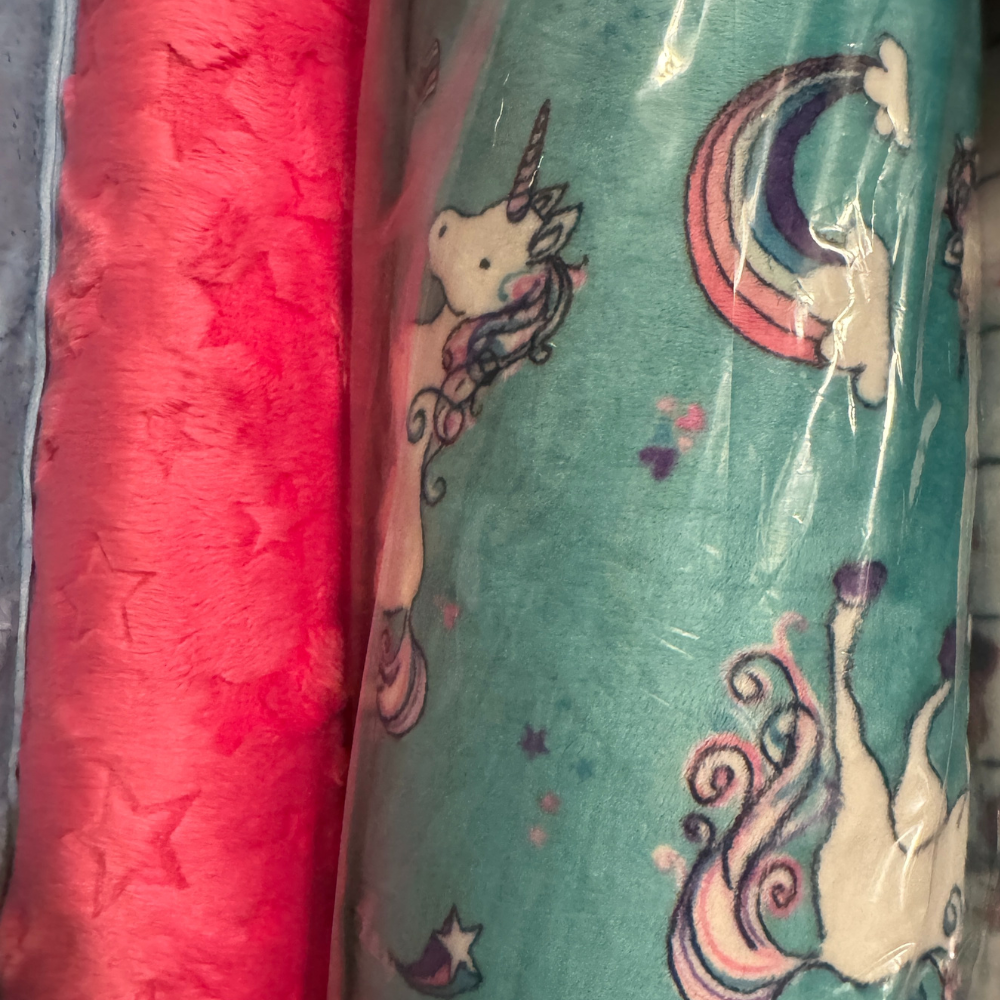 Shannon Fabrics Fabric 2 yards (72"x58"/60") / Waterfall (light) bk Rainbow Magic CUDDLE® minky unicorn and rainbows minky available in two shades of teal