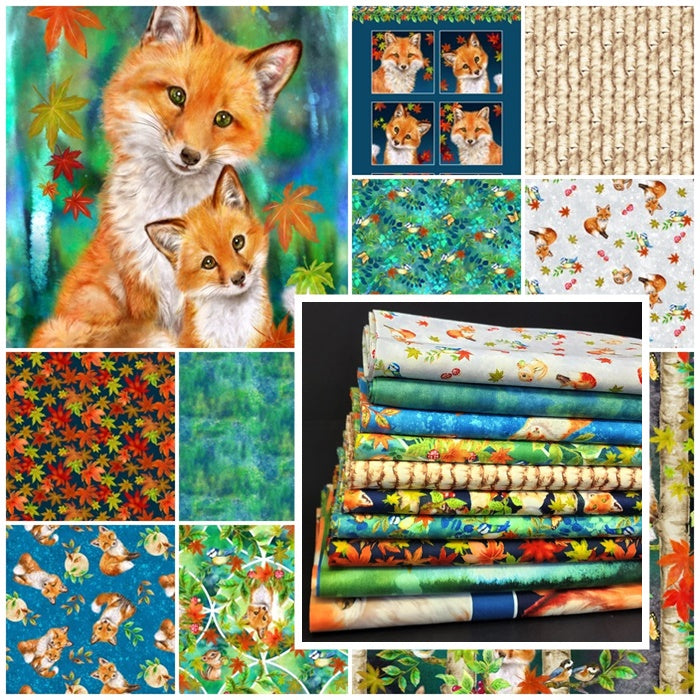 Studio E Fabric Bundle FQ Bundle Auburn Fox Fabric block panel fabric by the panel