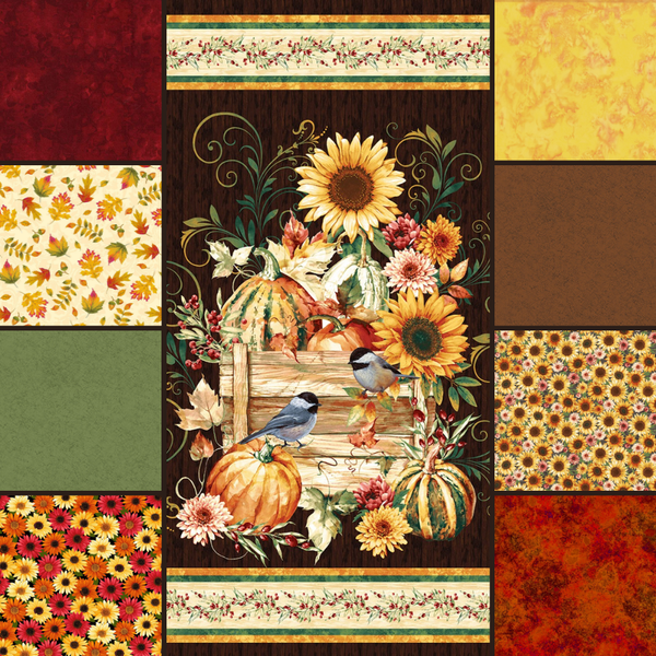 Quilt Panels Autumn / Fall Theme Fabric Panels Lot of 7 (see