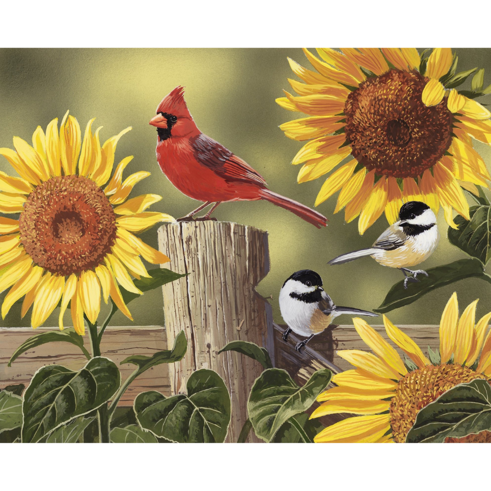 Studio E Fabric Bundle Sunflower & Bird Panel by David Textiles with coordinating prints 9 Piece Fabric Bundle - (FQ, 1/2 yard & 1 yard bundles)