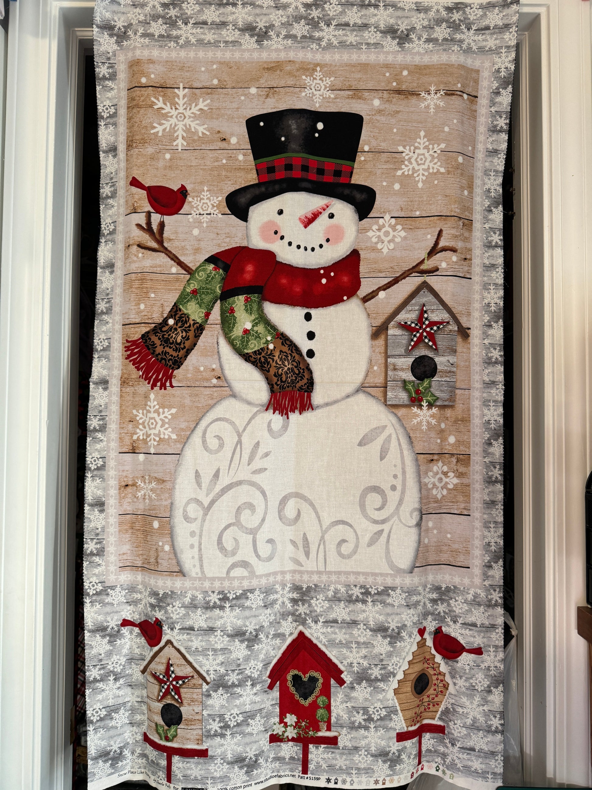 Christmas Cotton Fabric by the Yard,snowman Fabric, Christmas Tree