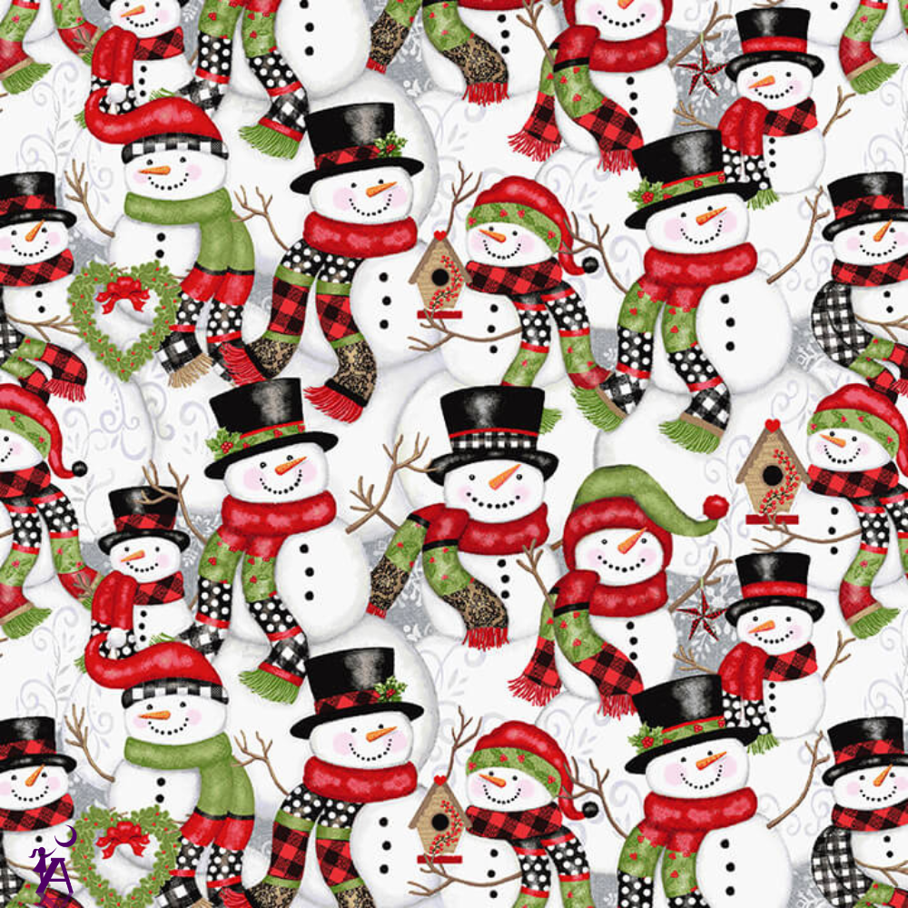 Studio E Fabric Snowman Panel Snow Place Like Home Cotton Studio E Christmas Bundled Fabric, Snowman fabric, FQ Bundle, Fabric by the yard, Birdhouse Fabric