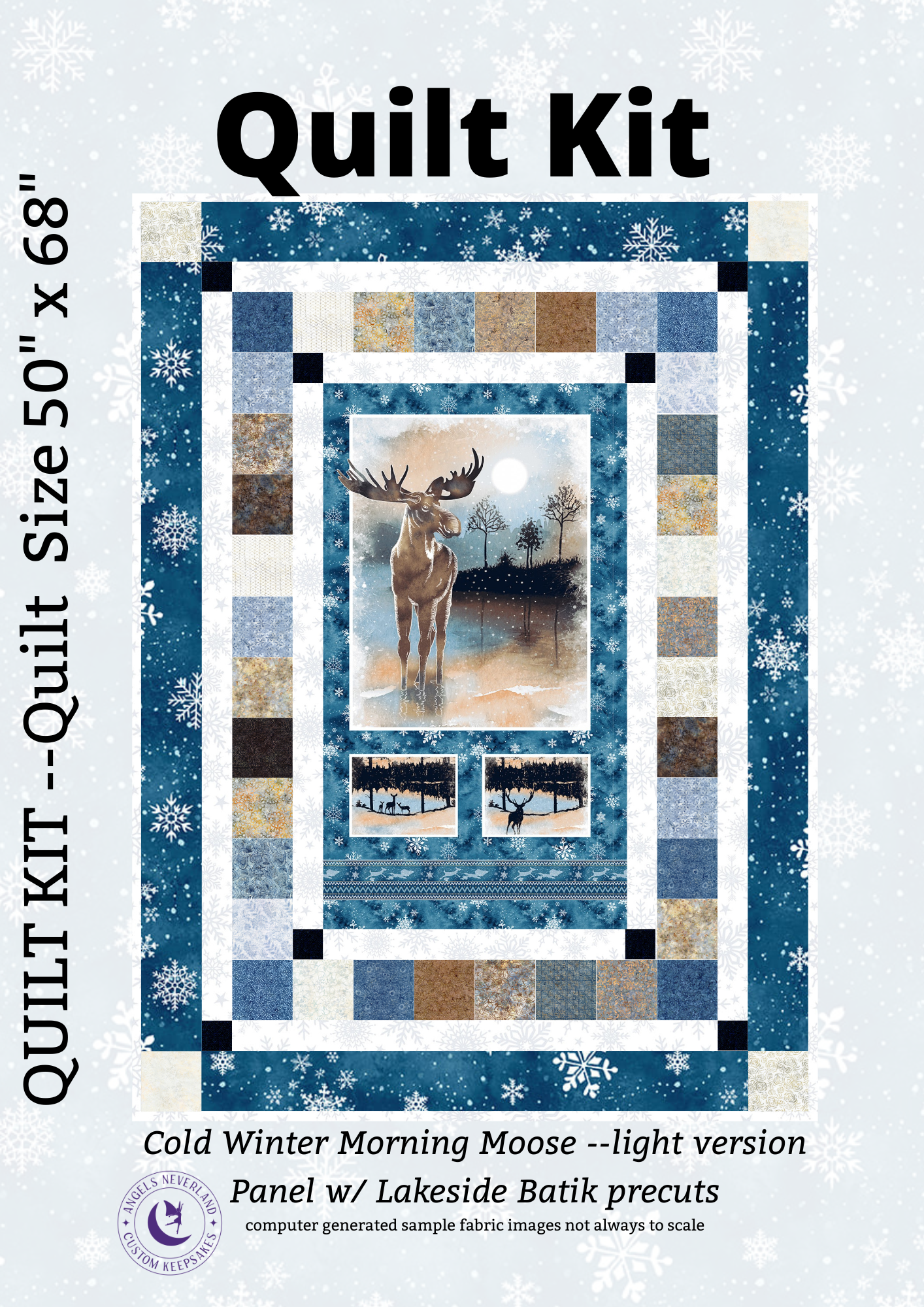 Studio E Quilt Kit Cold Winter Morning Picture This Quilt Kit with Tonga Lakeside Batiks Precuts