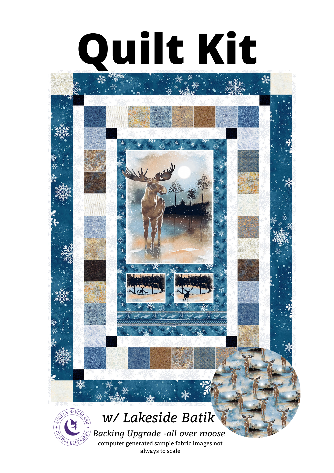 Studio E Quilt Kit Cold Winter Morning Picture This Quilt Kit with Tonga Lakeside Batiks Precuts