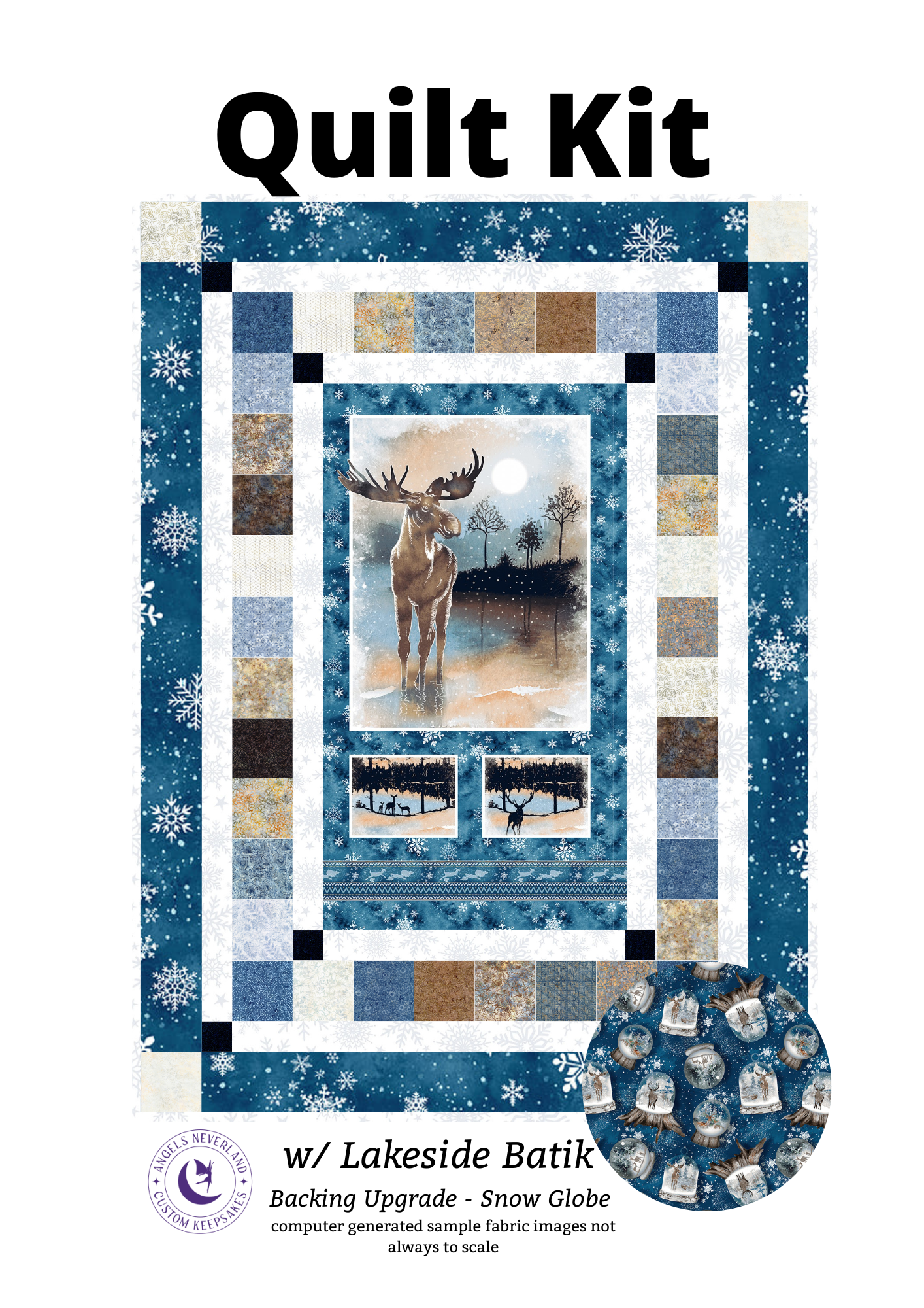 Studio E Quilt Kit Cold Winter Morning Picture This Quilt Kit with Tonga Lakeside Batiks Precuts