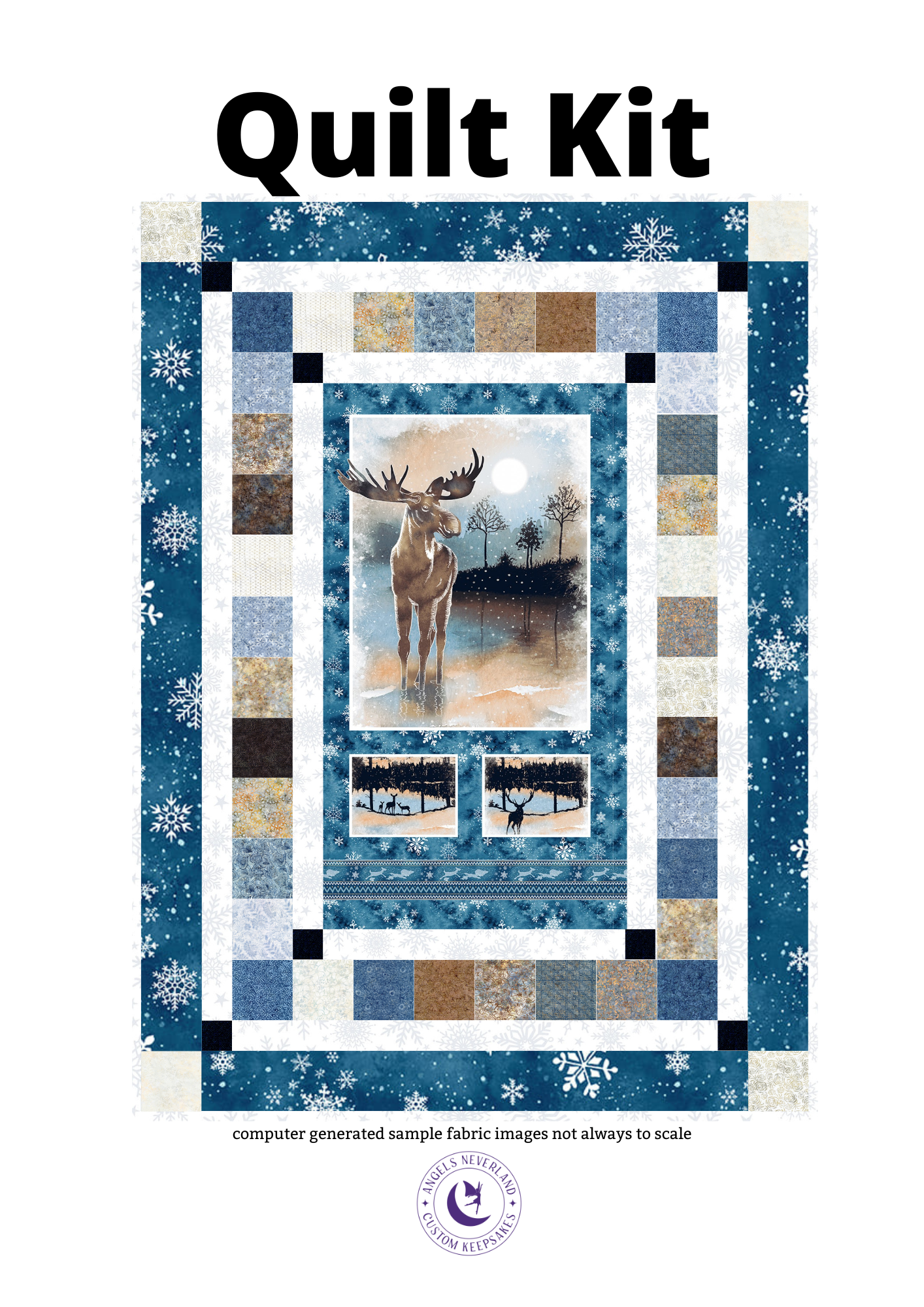 Studio E Quilt Kit Cold Winter Morning Picture This Quilt Kit with Tonga Lakeside Batiks Precuts