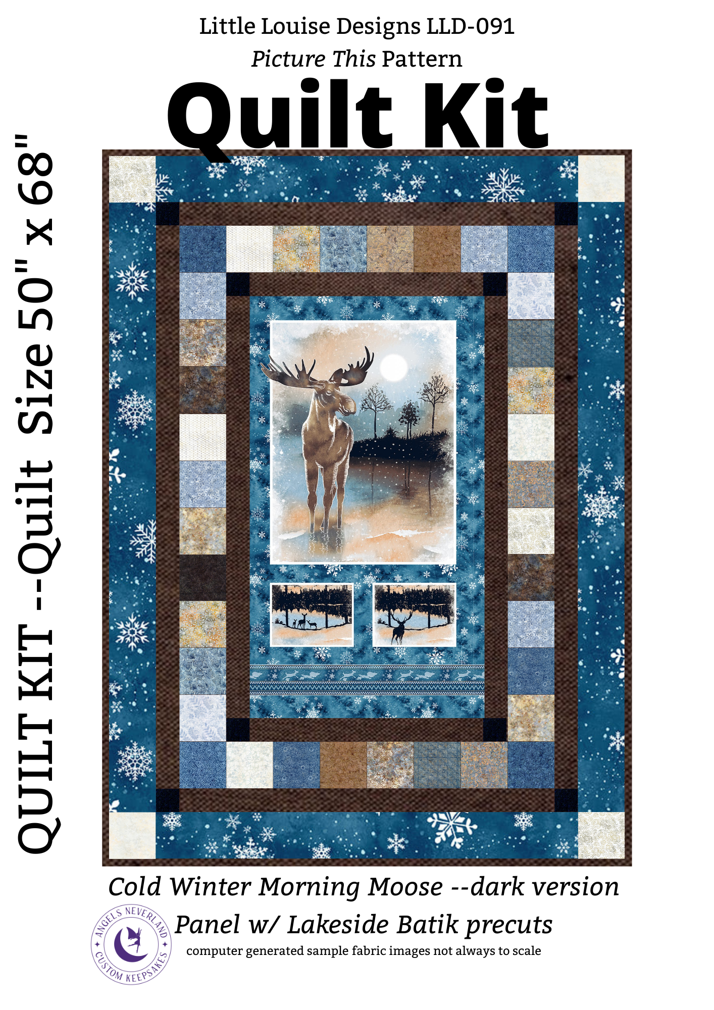 Studio E Quilt Kit Cold Winter Morning Picture This Quilt Kit with Tonga Lakeside Batiks Precuts