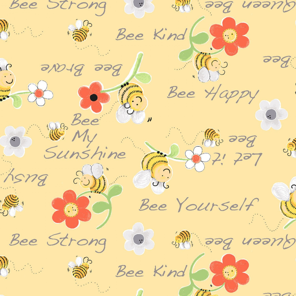 Honey Bee Floral Fabric, Riley Blake Quilting Cotton Fabric, Bee Kind, Busy  as a Bee Fabric, Queen Bee Fabric, Bee Hive Fabric, Bee Fabric