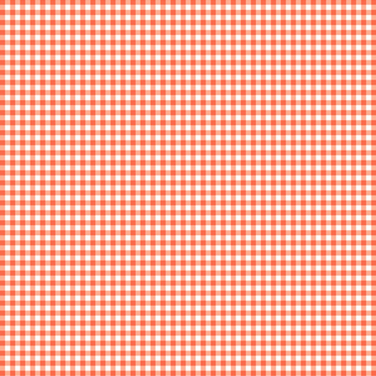 Coral Gingham Cotton Fabric - Susybee Basics Sweet Bee Collection - SB20268-420