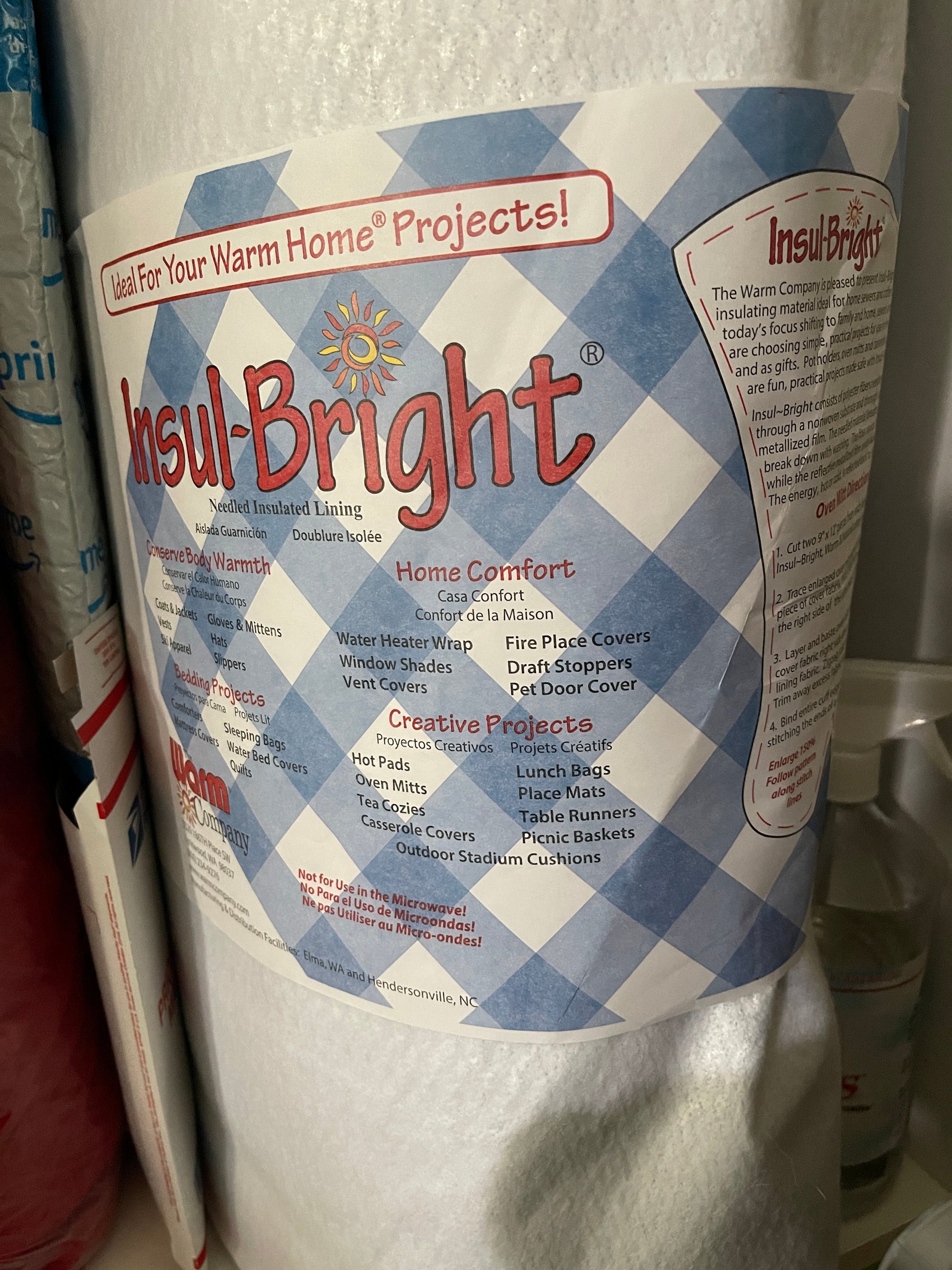 The Warm Company Lining Insul-BrightⓇ #6320 Needled Polyester Insulated Material for Lining or Batting Crafts & More