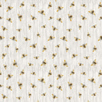Timeless Treasures Fabric Flying Bees on Wood Texture Cotton Quilting Fabric (grey), Honey Bee Farm