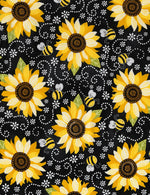 Timeless Treasures Fabric Honey Jar fabric, beeloved fabric, Gail Cadden, sunflower fabric, honey comb fabric, Timeless Treasures You are My Sunshine Fabric