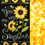 Timeless Treasures Fabric You are my Sunshine Fabric bundle with Sunflower Cotton Panel Fabric and 8 Print Bundle FQ, 1/2 yard or 1 yard