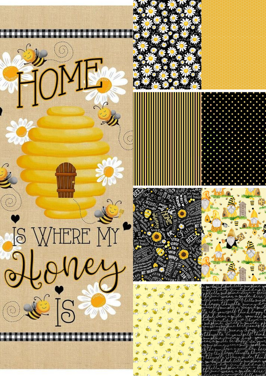 Timeless Treasures Home Is Where My Honey Is Beekeeper Gnomes Fabric