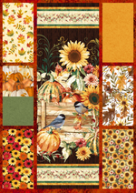 Timeless Treasures Quilt Kit Kit TOP/Binding ONLY Fall into Autumn Quilt Kit with complimenting fall fabrics using Picture This Pattern