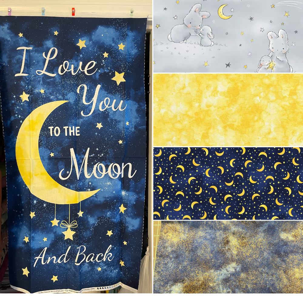 Timeless Treasures Quilt Kit Stars Around QUILT KIT Love you to The Moon and Back with Bunnies by the Bay