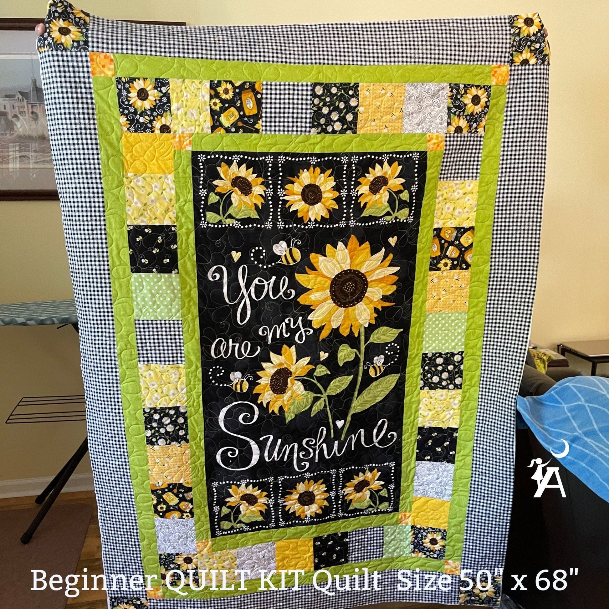 Timeless Treasures Quilt Kit UPGRADE from BUNDLE to QUILT KIT for You are my Sunshine Beginner Picture This Pattern & Additional Fabric needed to complete QUILT top & binding