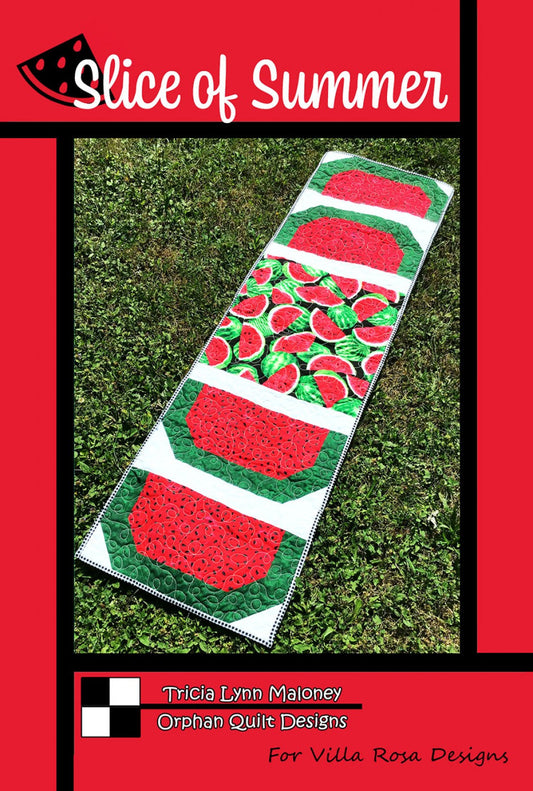 Villa Rose Designs Quilt Patterns Slice of Summer Watermelon Table Runner Pattern by Villa Rosa Designs