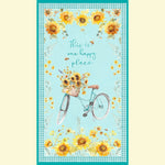 Wilmington Prints Fabric Panel Sunflower Sweet Bicycle Floral Panel from Wilmington Prints Sunflower Sweet by Lisa Audit