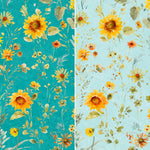 Wilmington Prints Floral Sunflowers on teal or light teal, Fabric by the Yard from Wilmington Prints Sunflower Sweet by Lisa Audit